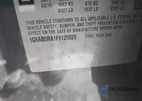 2015 Cadillac Ats Luxury from USA, damaged, VIN 1G6AB5RA1F0129920